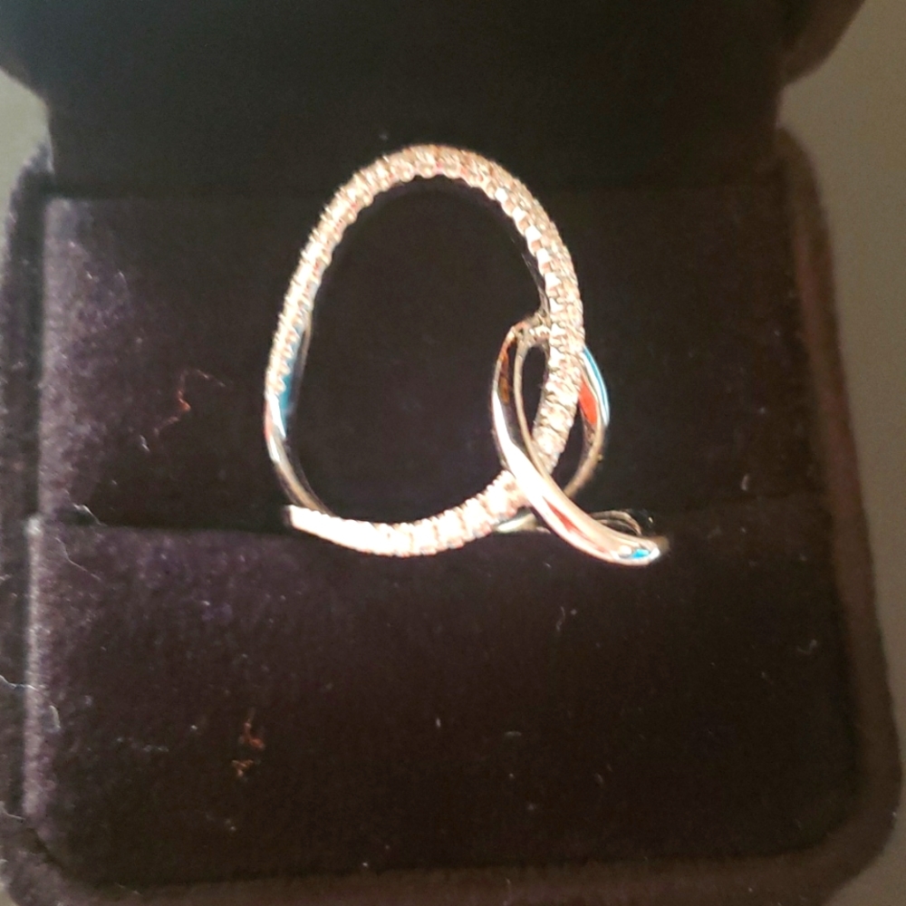 14kt with diamonds white gold ring.